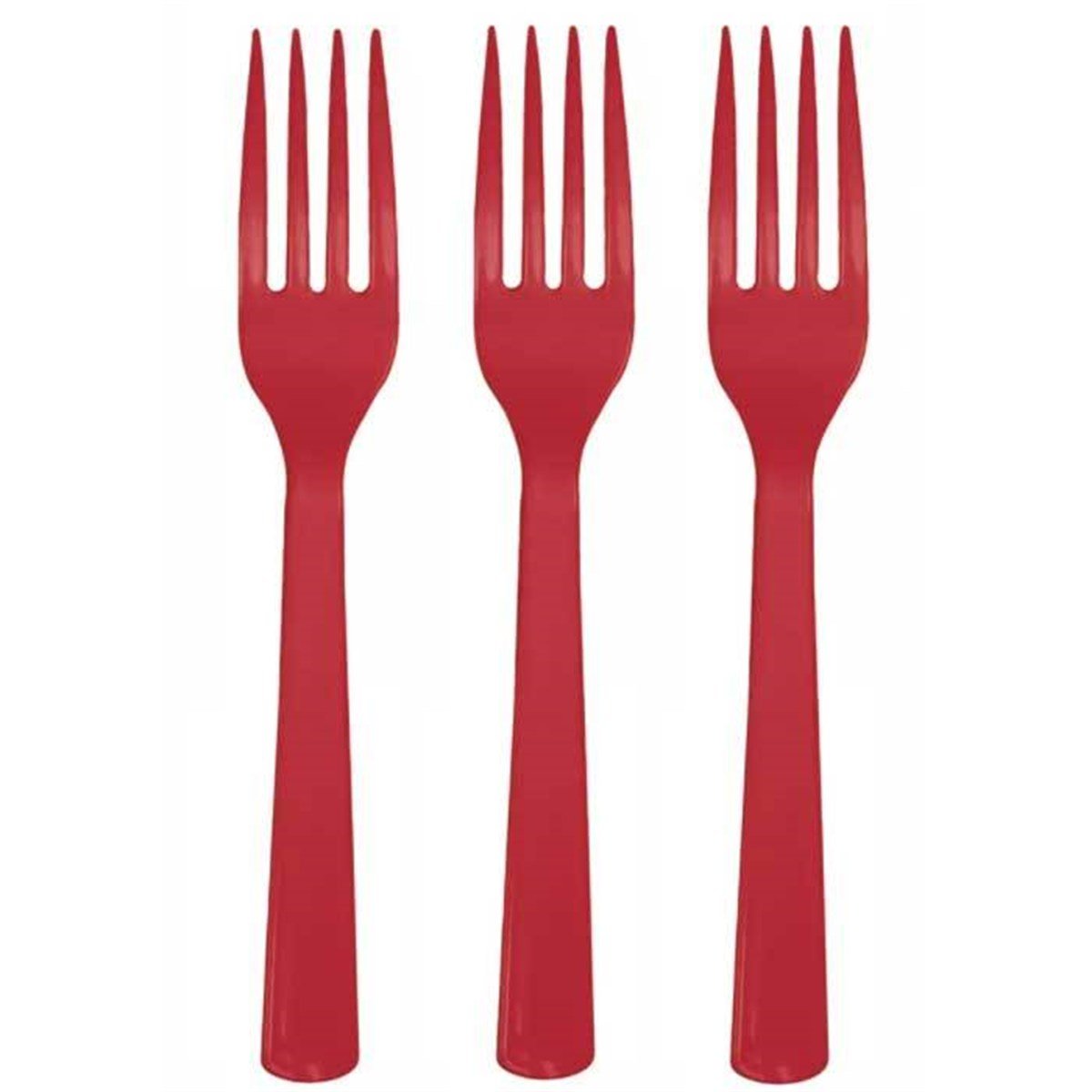 Kırmızı Renk Çatal 25 Adet