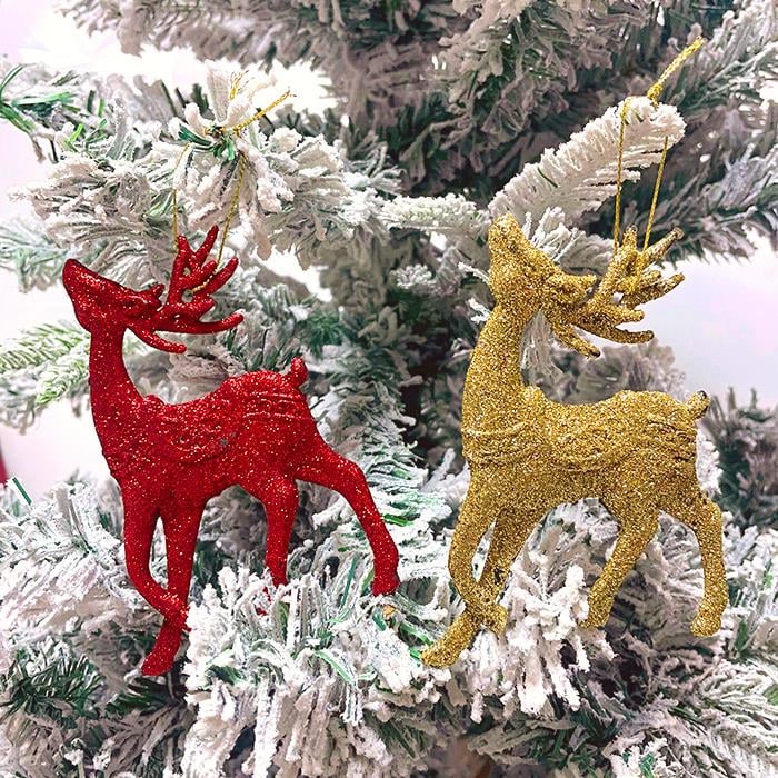 Ağaç SüsleriKırmızı ve Gold Geyik Ağaç Süsü