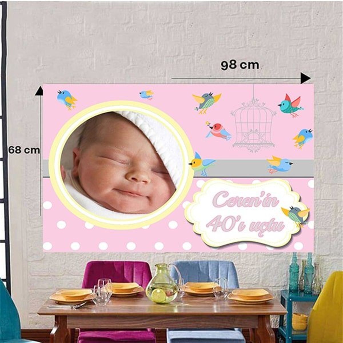 Kişiye Özel 40 Uçurma Partisi Duvar Panosu