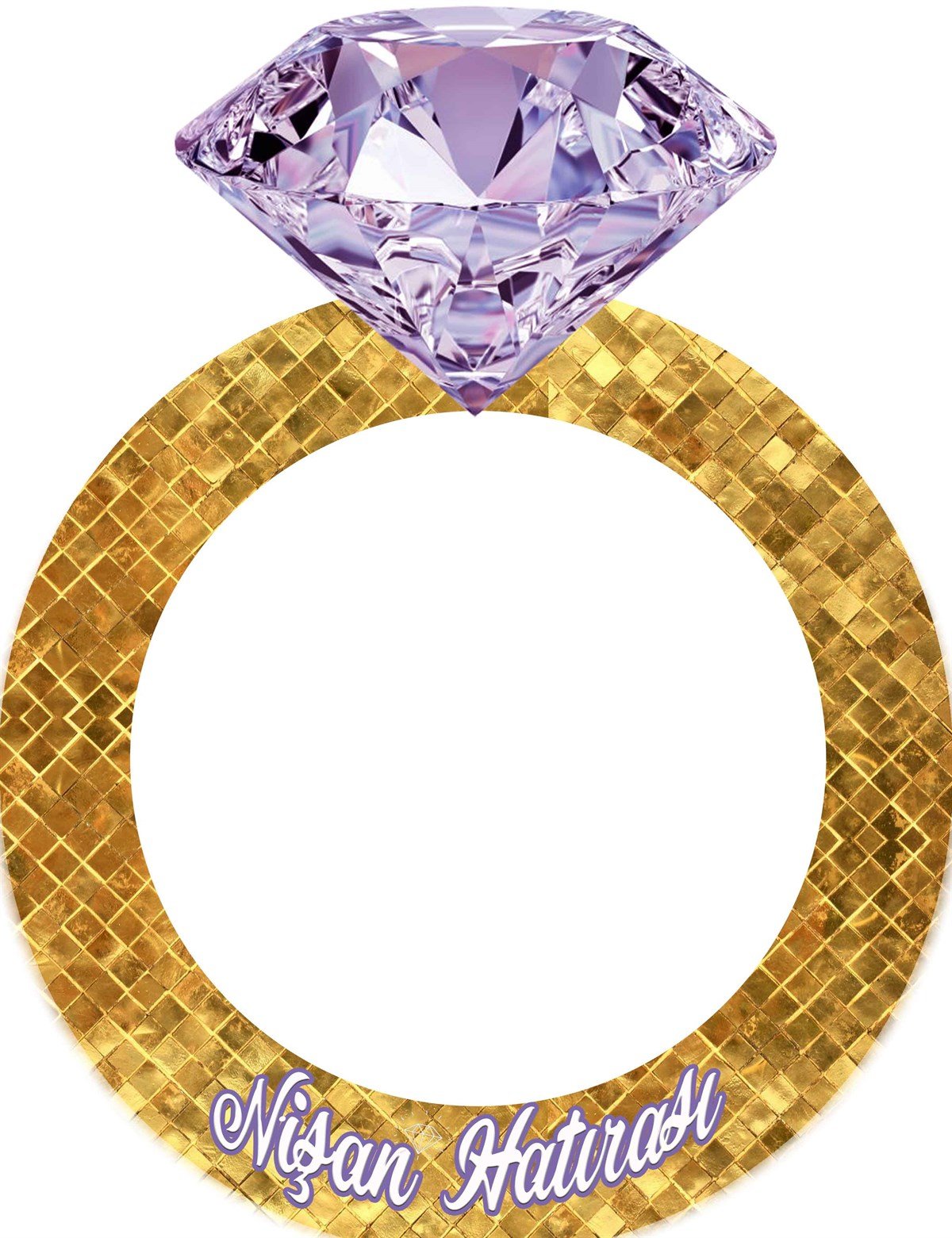 Kişiye Özel Alyans Fotoğraf Çerçevesi Gold