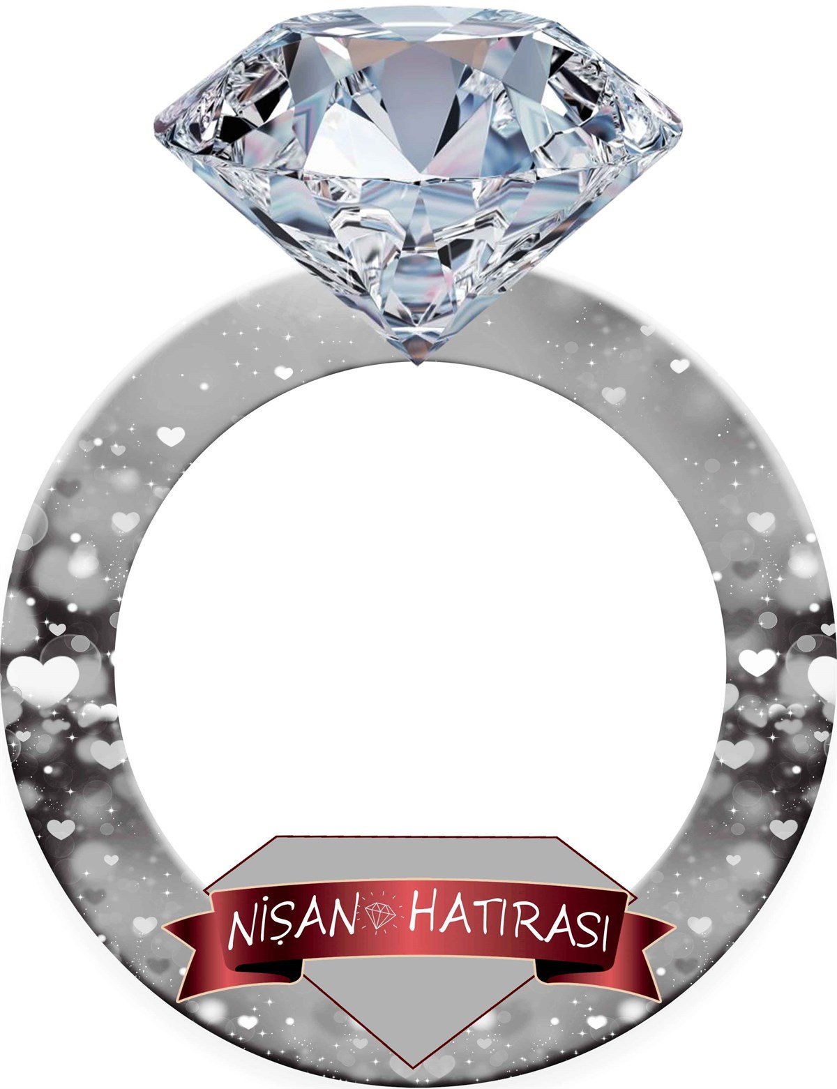 Kişiye Özel Alyans Fotoğraf Çerçevesi Gümüş