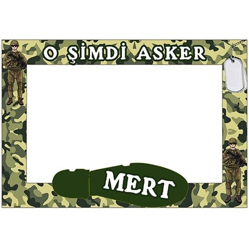 Kişiye Özel Asker Partisi Fotoğraf Çerçevesi