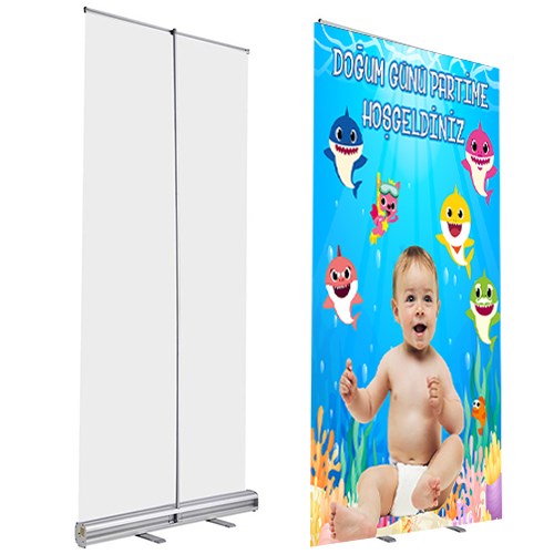 Kişiye Özel Baby Shark Temalı Roll Up Afiş