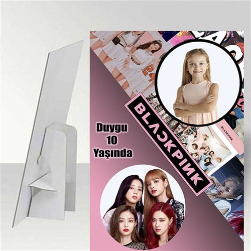 Kişiye Özel Black Pink Karşılama Ayaklı Pano