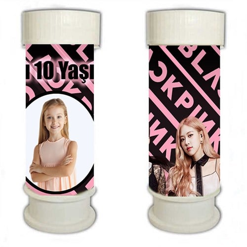 Kişiye Özel Black Pink Köpük Baloncuk 8 Adet