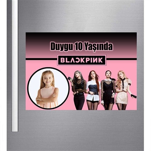 Kişiye Özel Black Pink Magnet 18 Adet