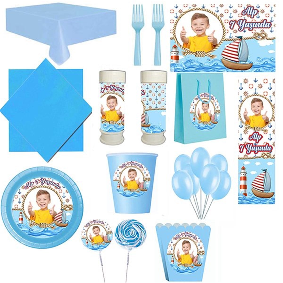 Kişiye Özel Denizci 16 Kişilik Parti Seti