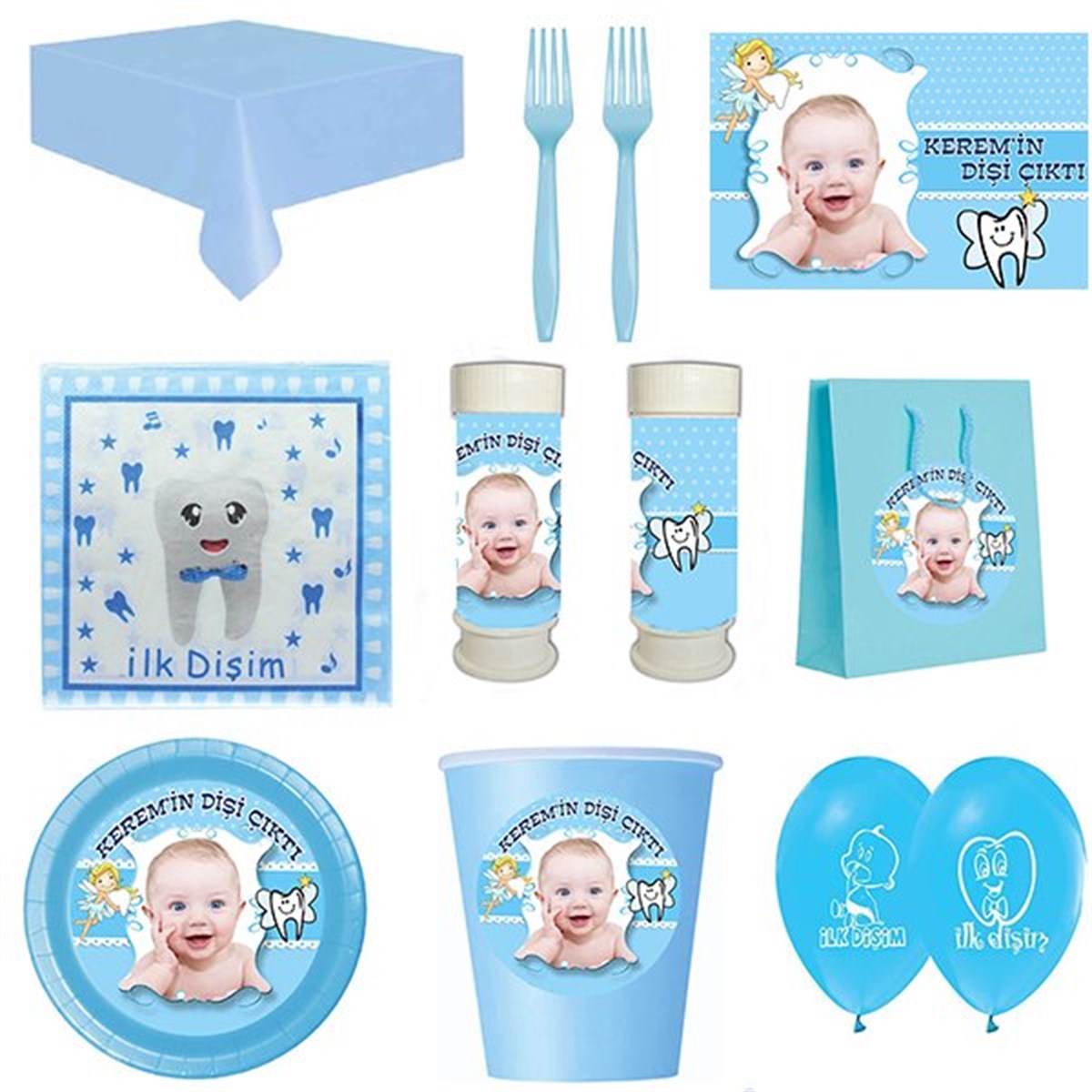 Kişiye Özel Diş Buğdayı Erkek 8 Kişilik Parti Seti