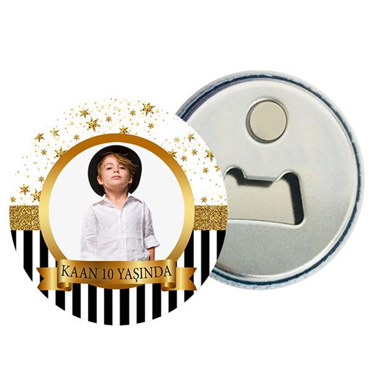 Kişiye Özel Gold Star Magnet Açacak 15 Adet
