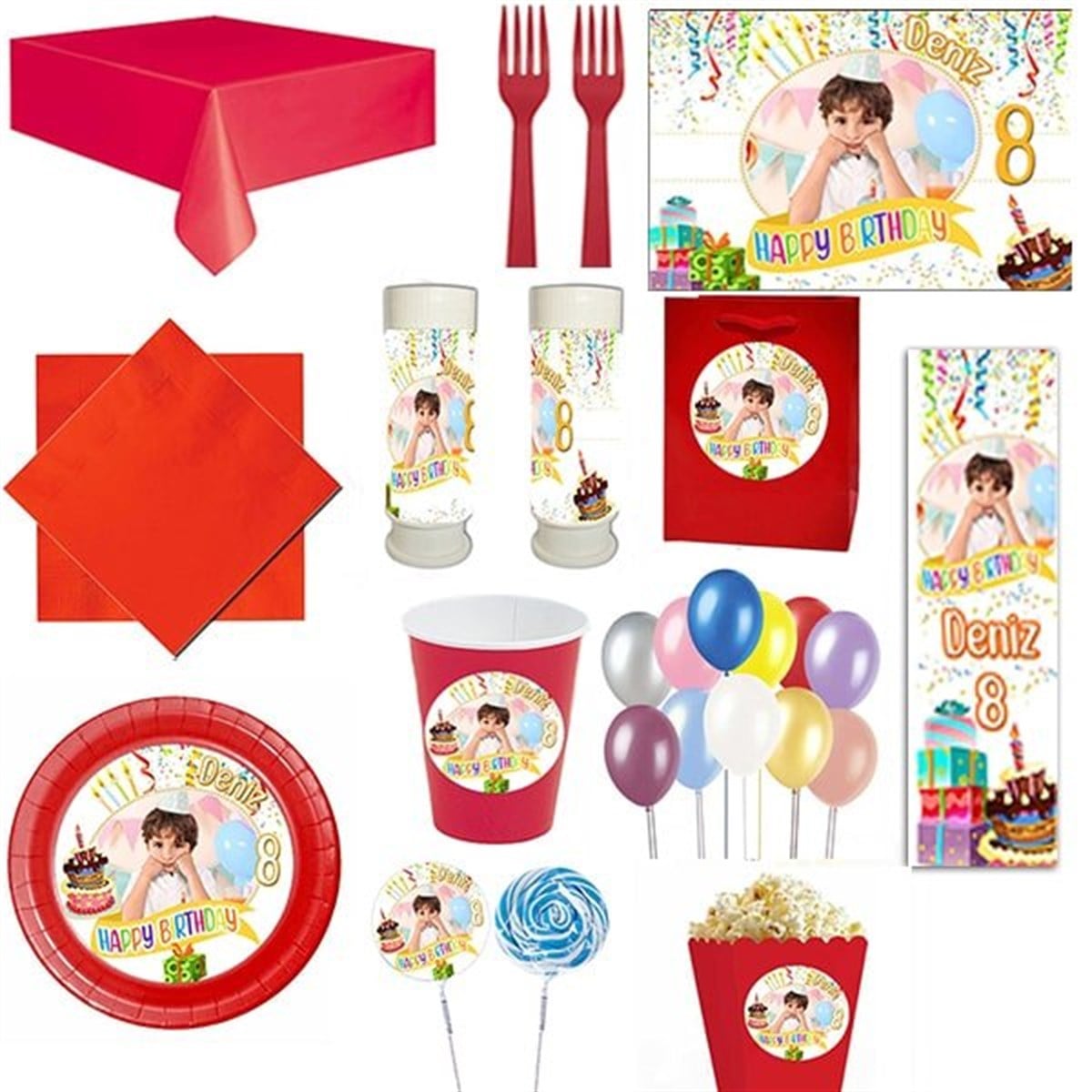 Kişiye Özel Happy Birthday 16 Kişilik Parti Seti