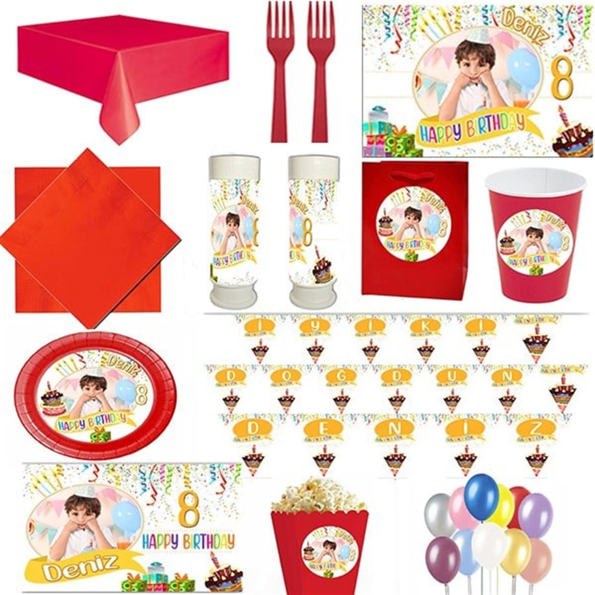 Kişiye Özel Happy Birthday 24 Kişilik Parti Seti