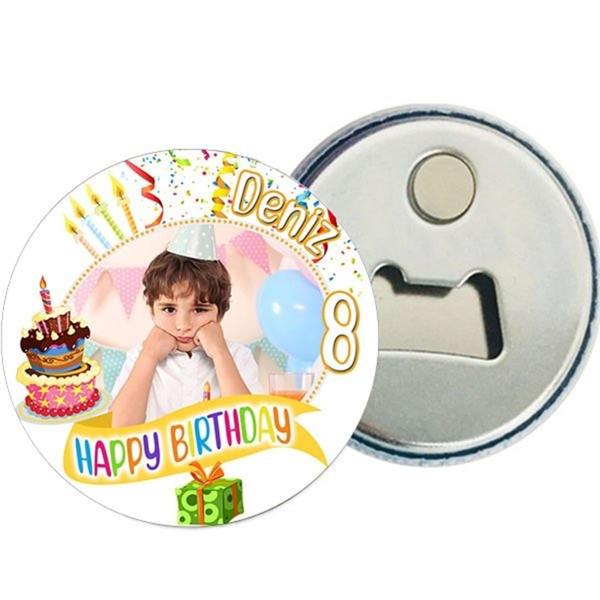 Kişiye Özel Happy Birthday Açacak Magnet 15 Adet