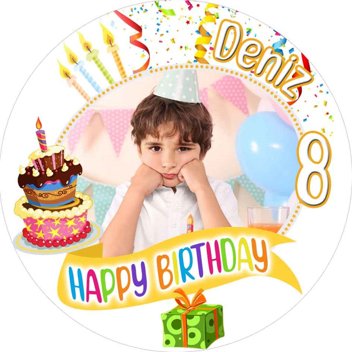 Kişiye Özel Happy Birthday Sticker 24 Adet