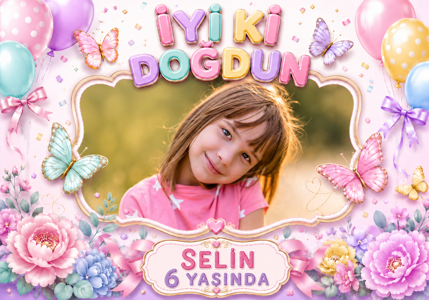 Kelebek KonseptiKişiye Özel Kelebek Afiş