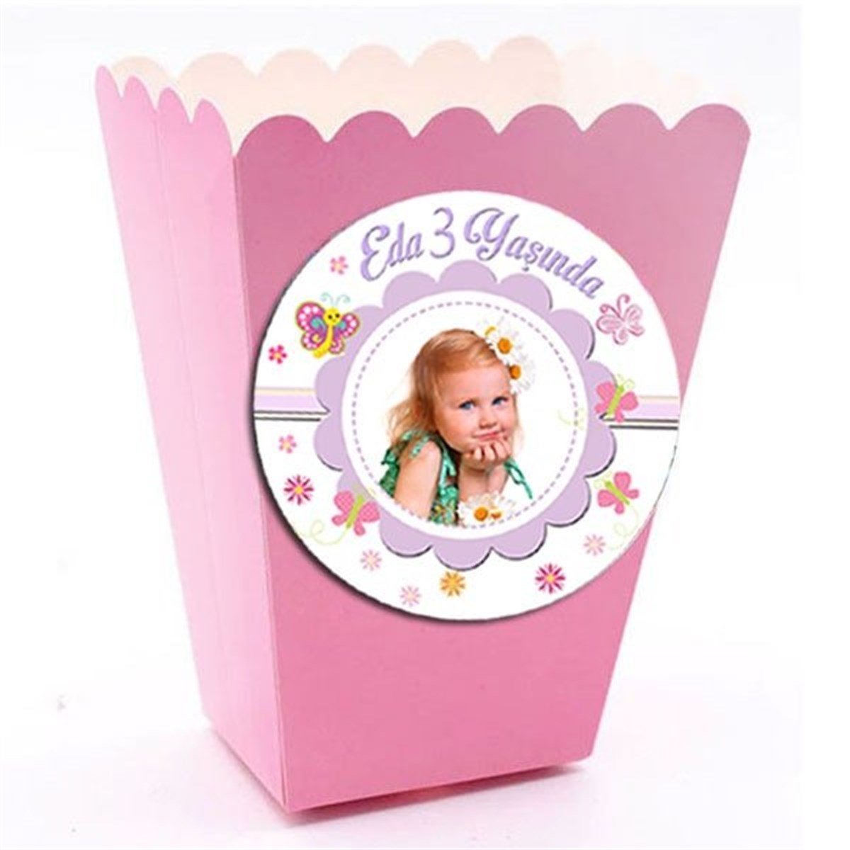 Kişiye Özel Kelebek Popcorn Kutusu 8 Adet