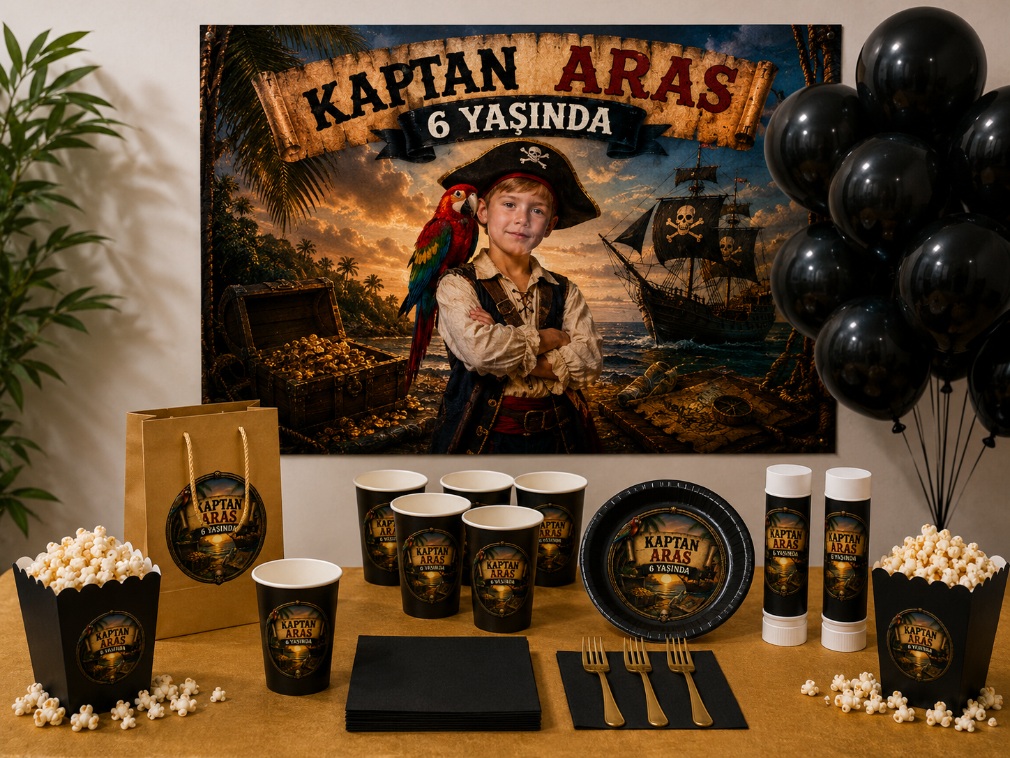 Korsan KonseptiKişiye Özel Korsan 16 Kişilik Parti Seti