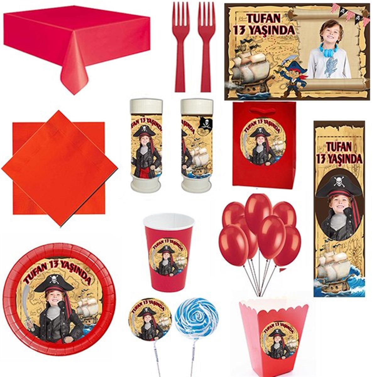 Kişiye Özel Korsan 16 Kişilik Parti Seti