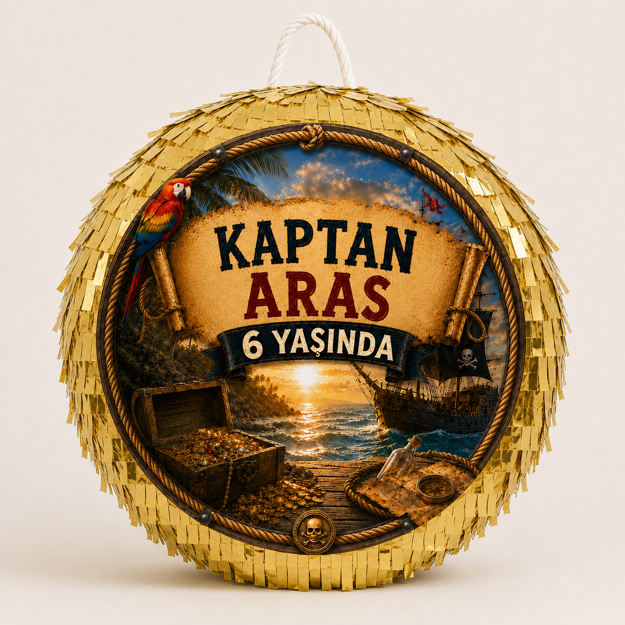 Korsan KonseptiKişiye Özel Korsan Pinyata + Sopası