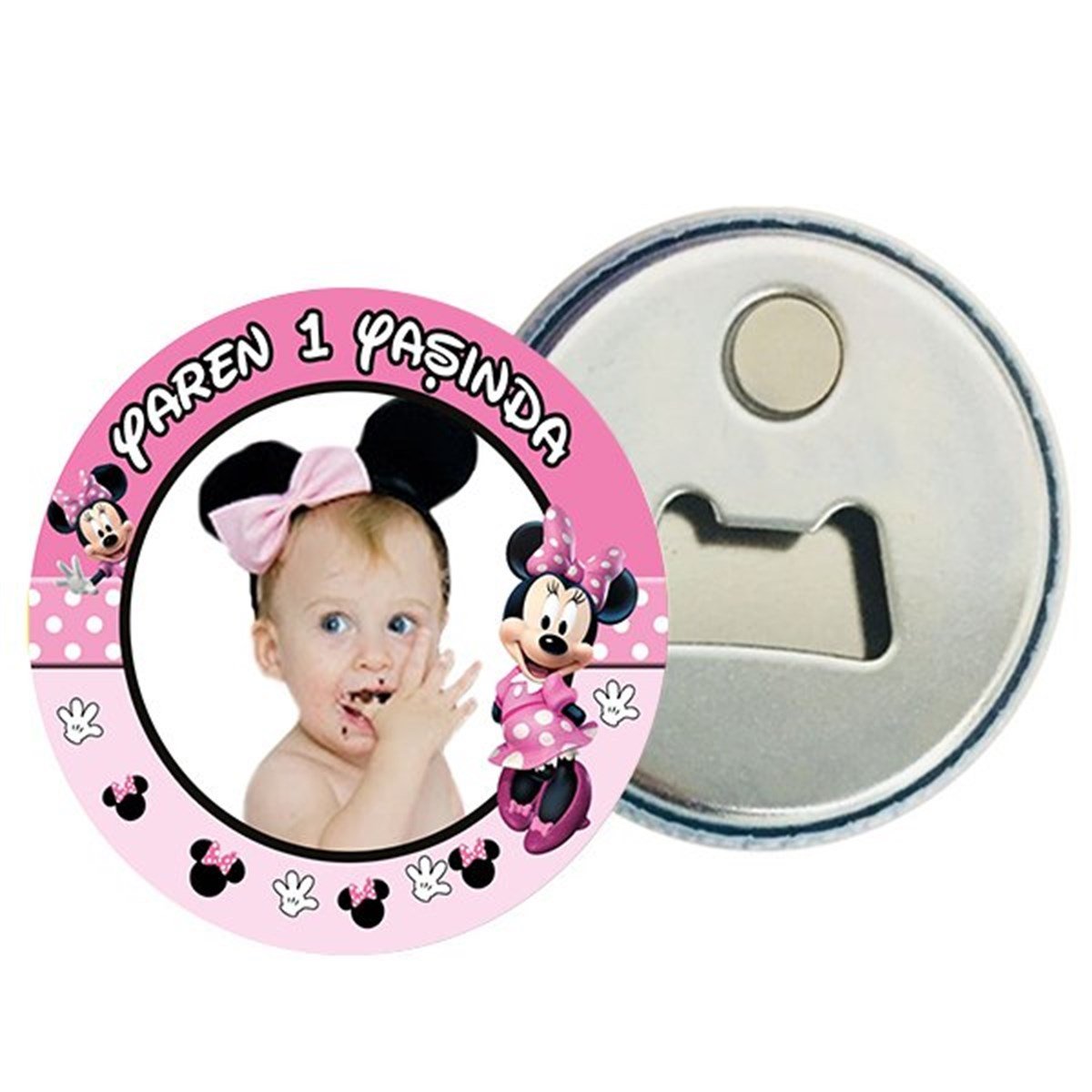 Kişiye Özel Minnie Mouse Magnet Açacak 15 Adet