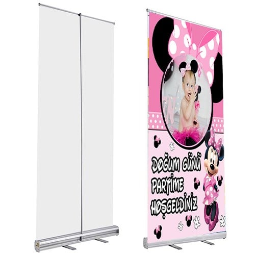 Kişiye Özel Minnie Mouse Temalı Roll Up Afiş