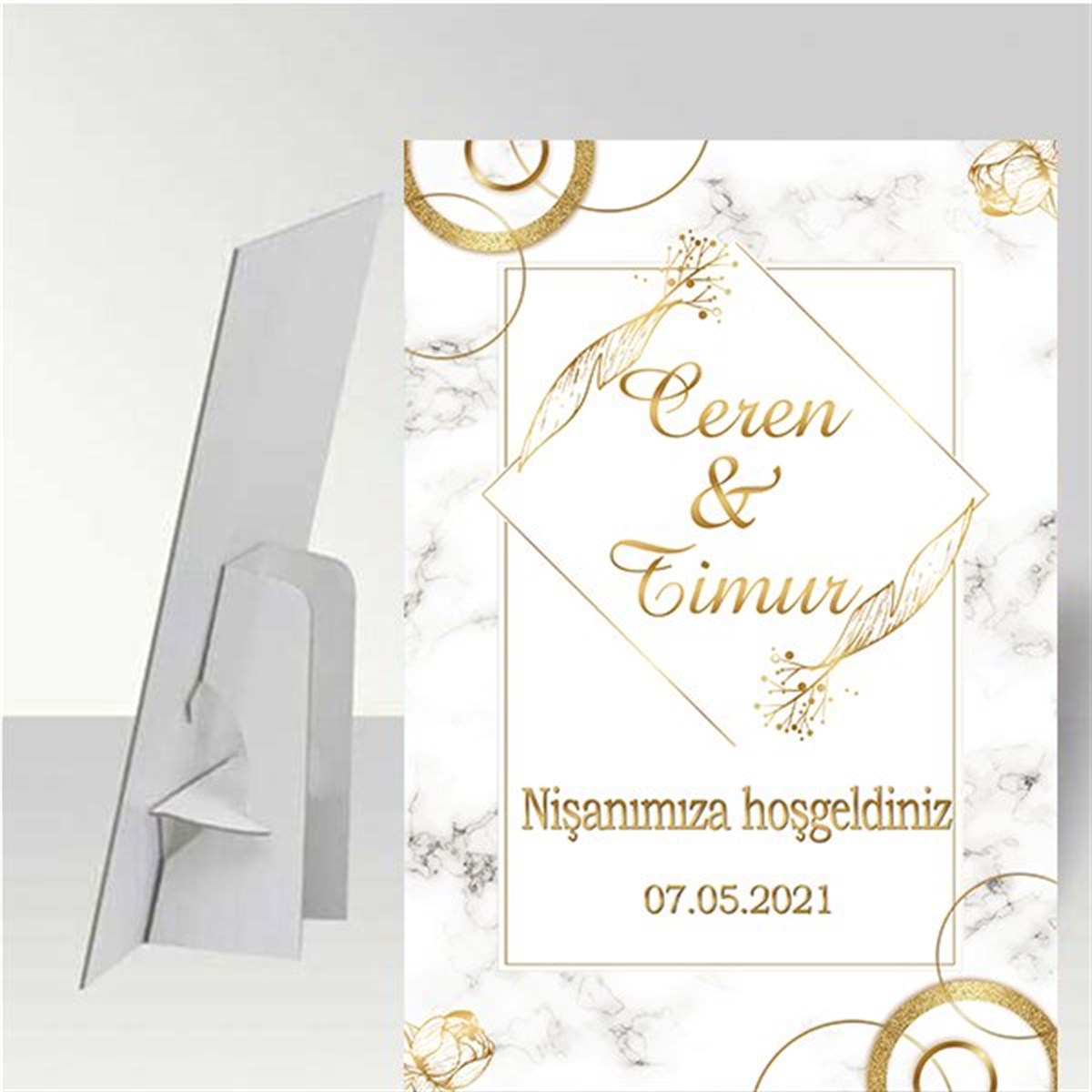 Kişiye Özel Nişan Ayaklı Pano