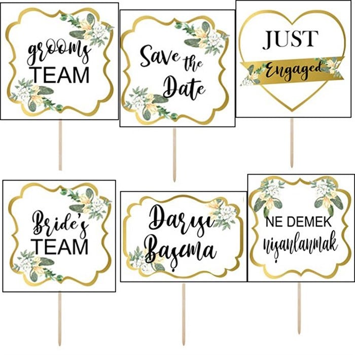 Kişiye Özel Nişan El Pankartı 6 Adet