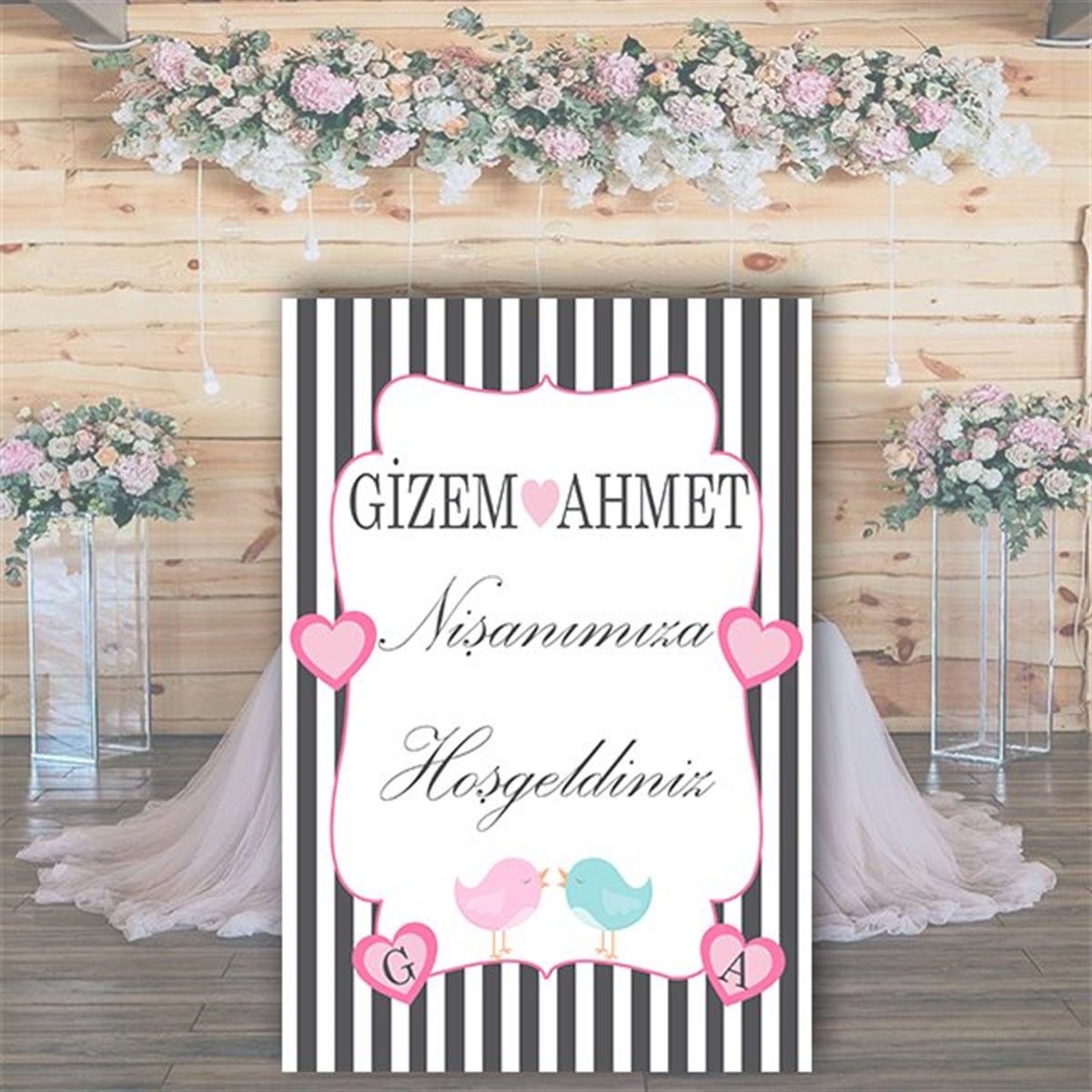 Kişiye Özel Nişan Karşılama Panosu