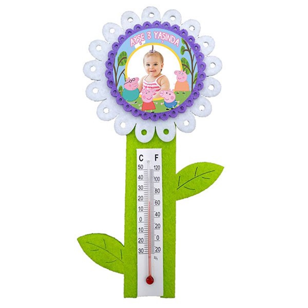 Kişiye Özel Peppa Pig Kız Termometre 8 Adet