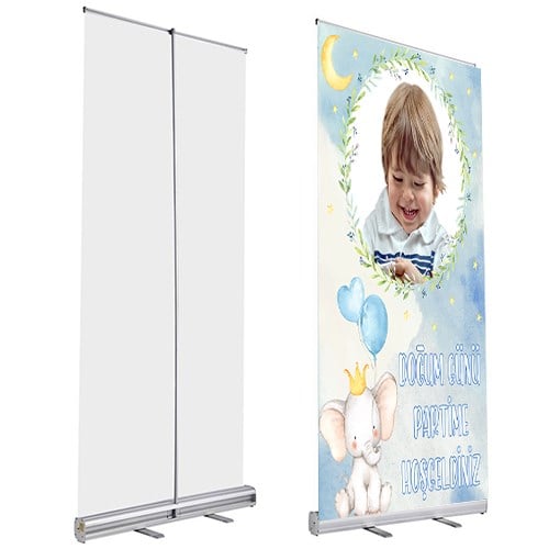 Kişiye Özel Sevimli Fil Temalı Roll Up Afiş