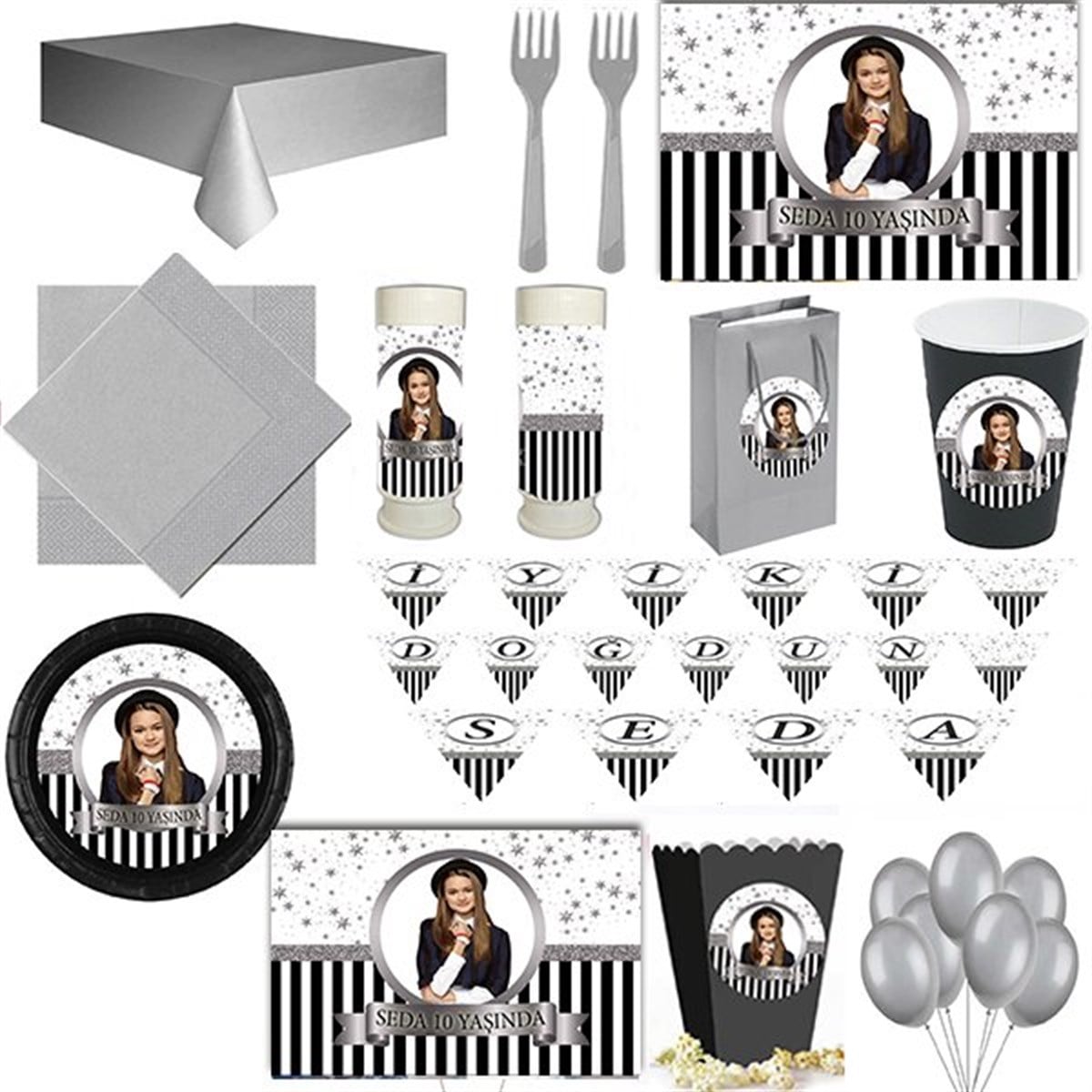 Kişiye Özel Silver Star 24 Kişilik Parti Seti