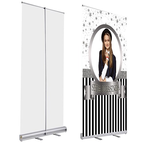 Kişiye Özel Silver Star Roll Up Afiş