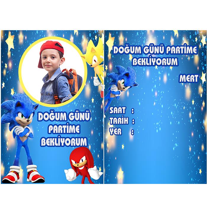 Kişiye Özel Sonic Davetiye