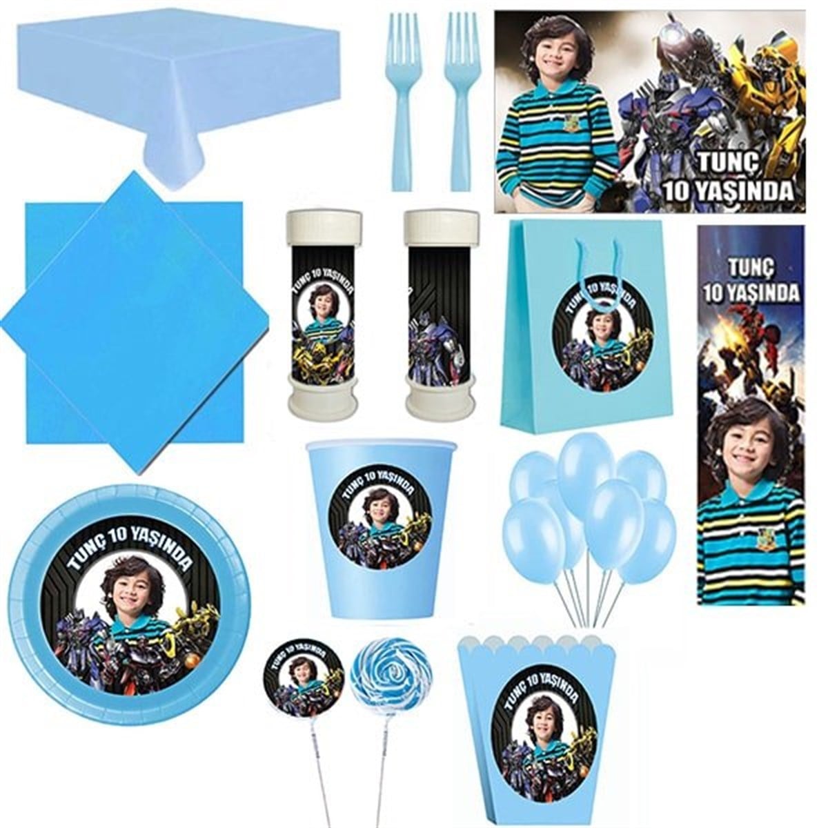 Kişiye Özel Transformers 16 Kişilik Parti Seti