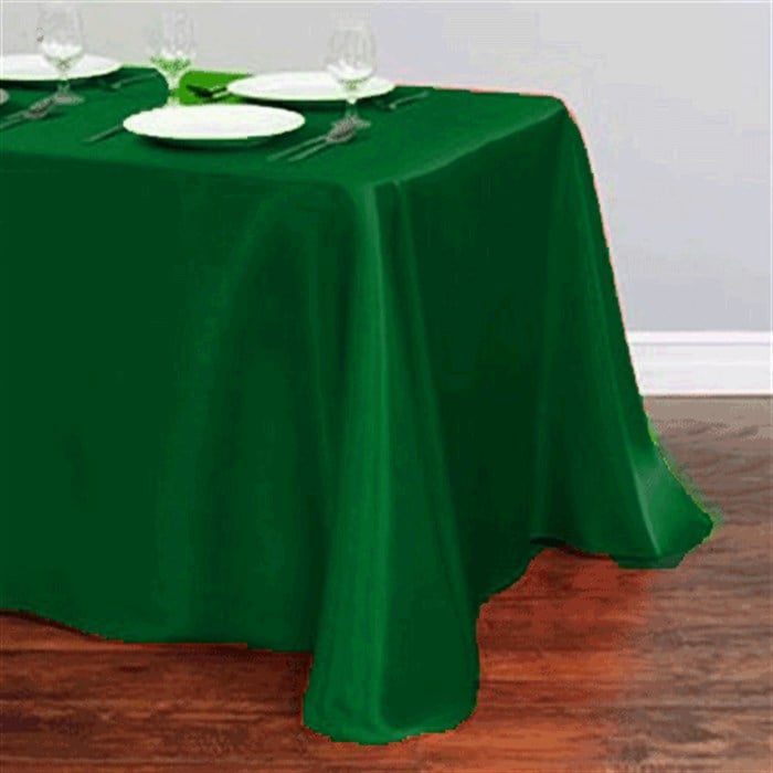 Koyu Yeşil Renkli Saten Masa Örtüsü