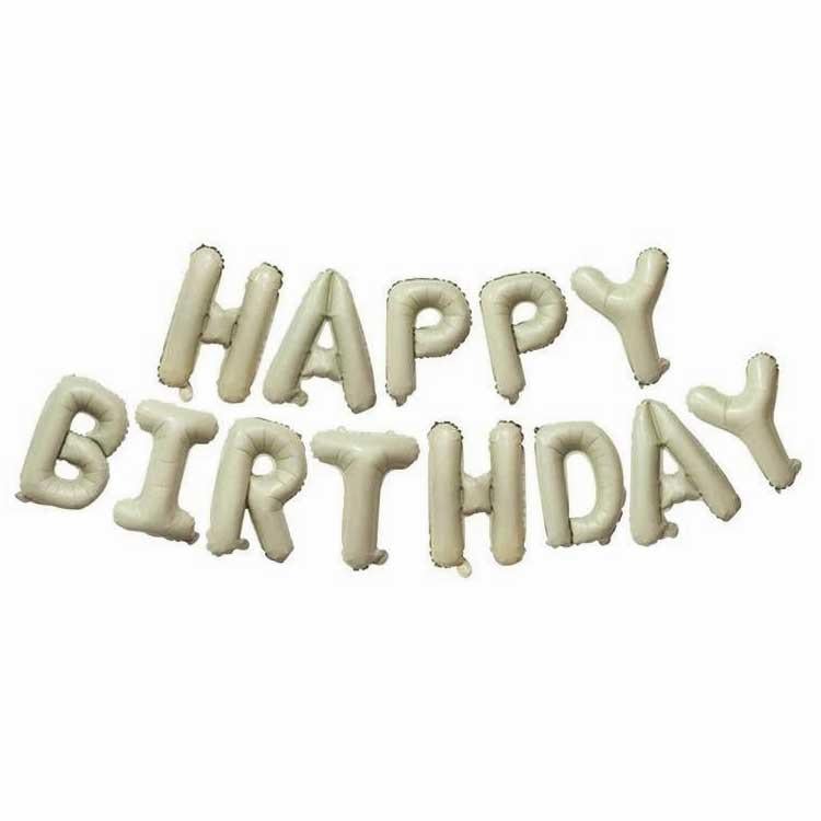 Doğum Günü Folyo BalonlarKrem Happy Birthday Folyo Balon Seti