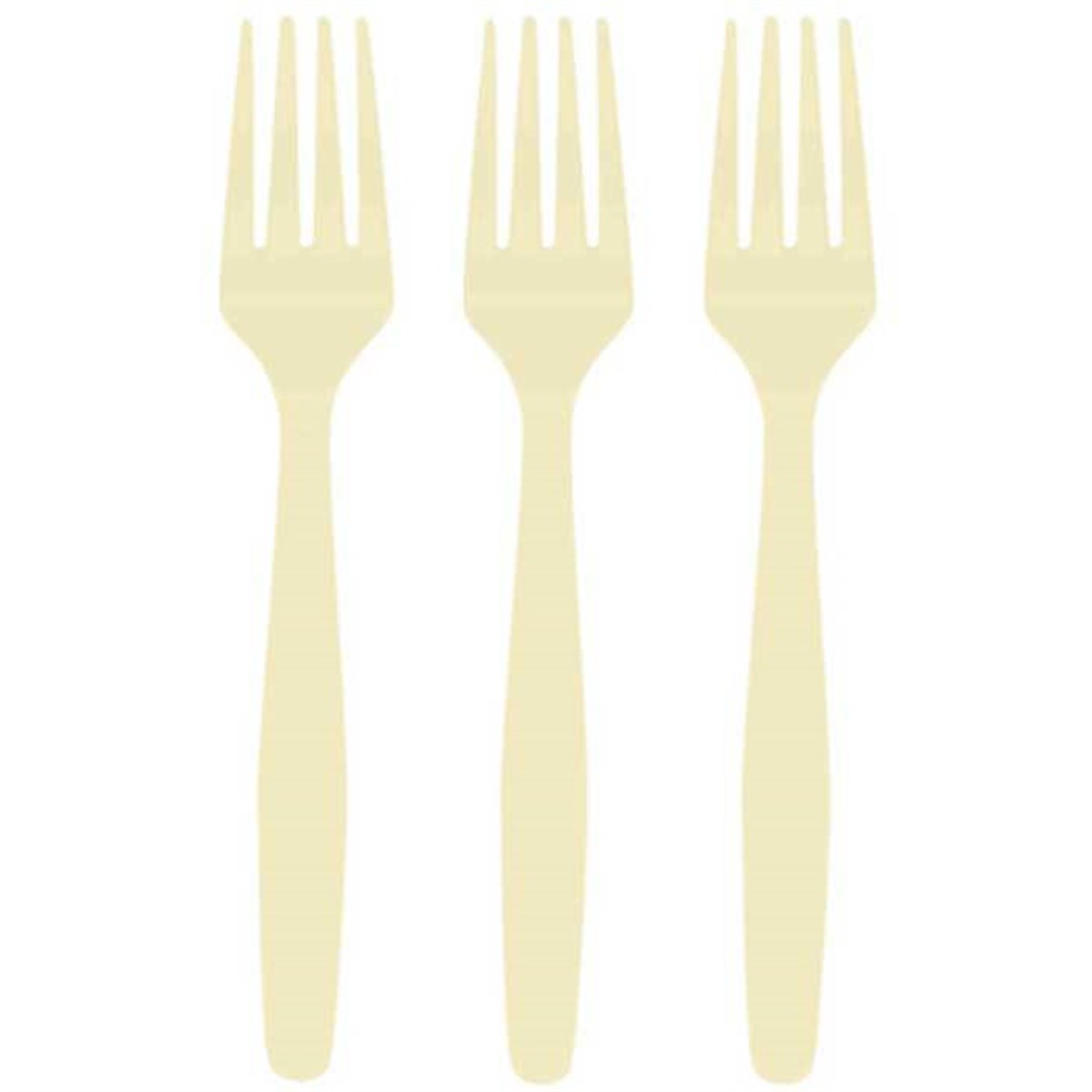 Krem Renk Çatal 25 Adet