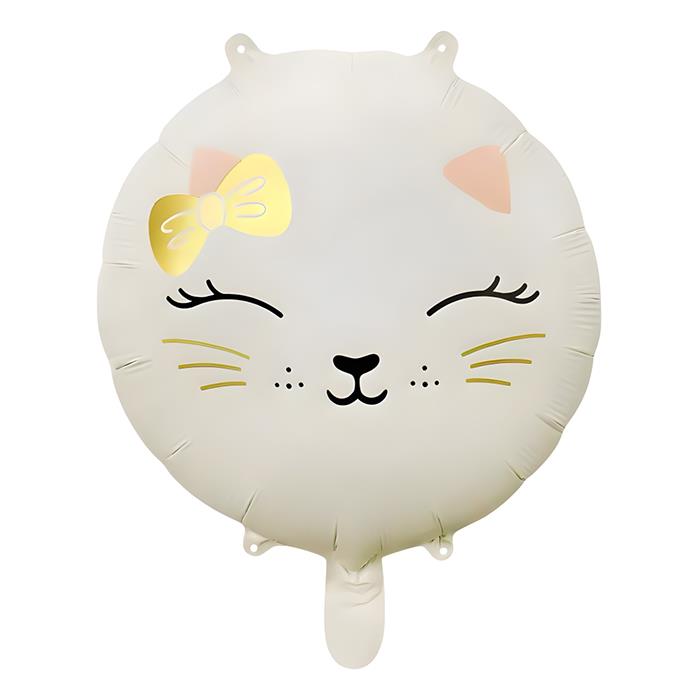 Karakter Folyo BalonlarKrem Renk Kedi Folyo Balon