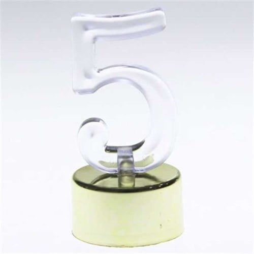 Led Işıklı 5 Rakam Mum Gold