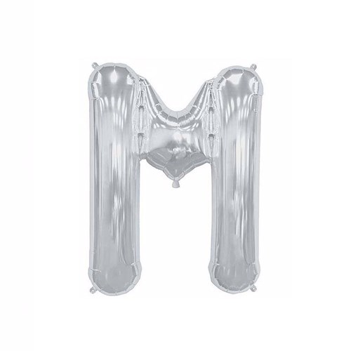 M Harf Folyo Gümüş Balon Küçük 35  Cm