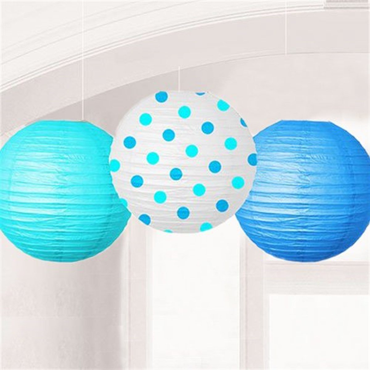 Mavi Fener Seti 25 Cm 3 Adet