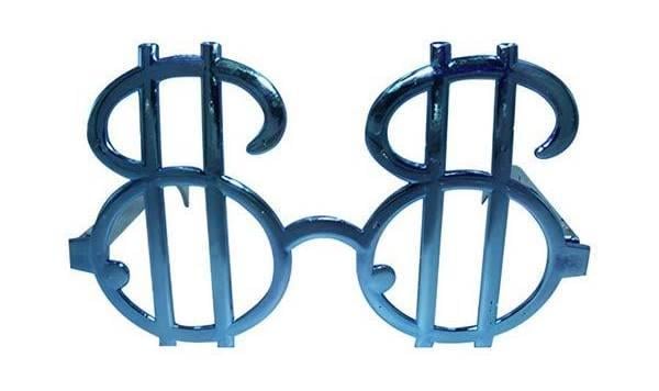 Parti GözlükleriMavi Plastik Dolar Parti Gözlüğü