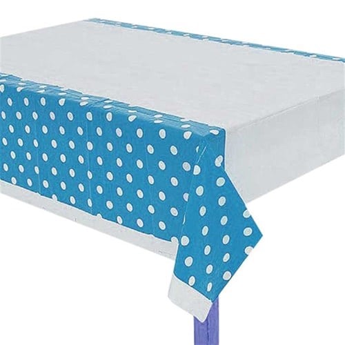 Mavi Puantiyeli Masa Örtüsü 120 x 180 cm