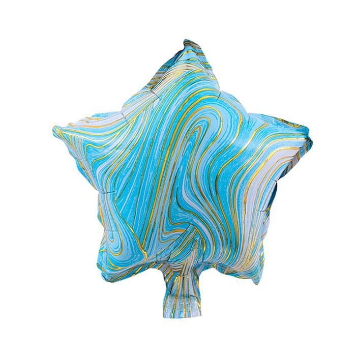 Mavi Renk Mermer Yıldız Balon