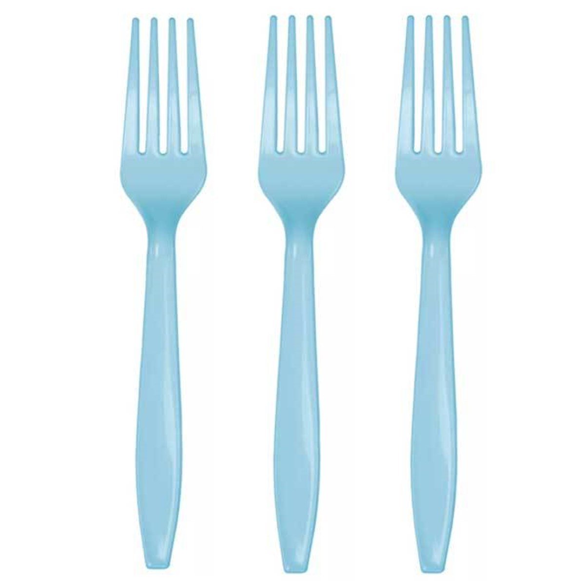 Mavi Renk Plastik Çatal 25 Adet