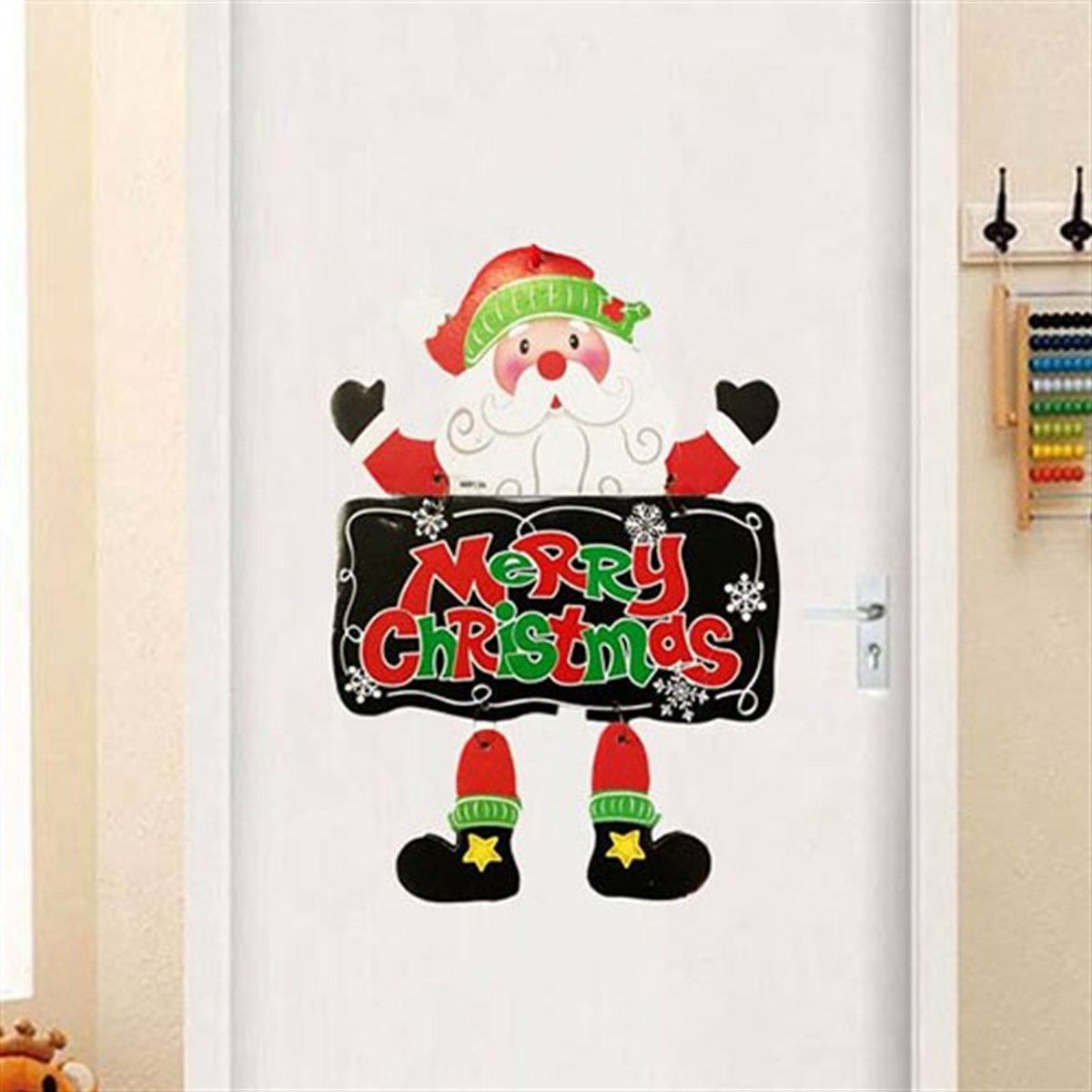 Merry Christmas Noel Baba Kapı Süsü 22x32 Cm
