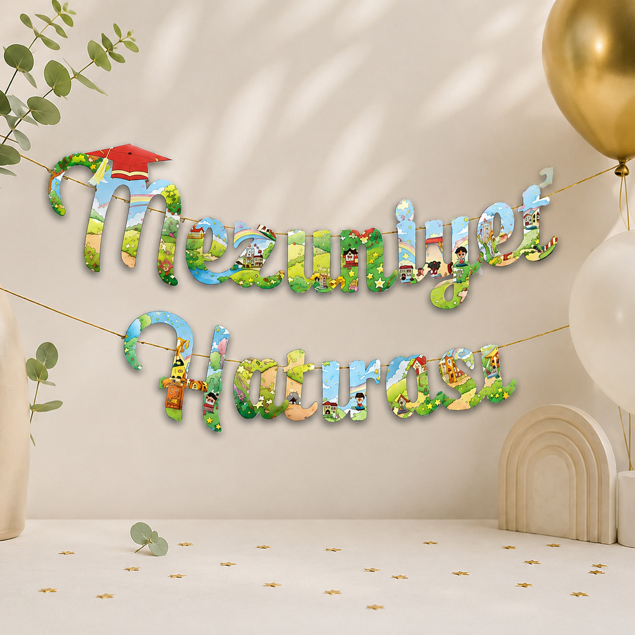 MezuniyetMezuniyet Hatırası Renkli Kaligrafi Banner