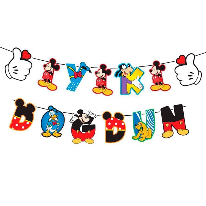 Mickey Mouse İyi Ki Doğdun Harf Yazı