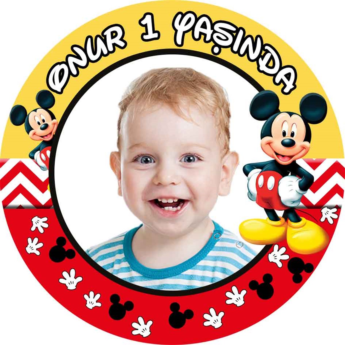 Mickey Mouse Kişiye Özel Sticker 24 Adet