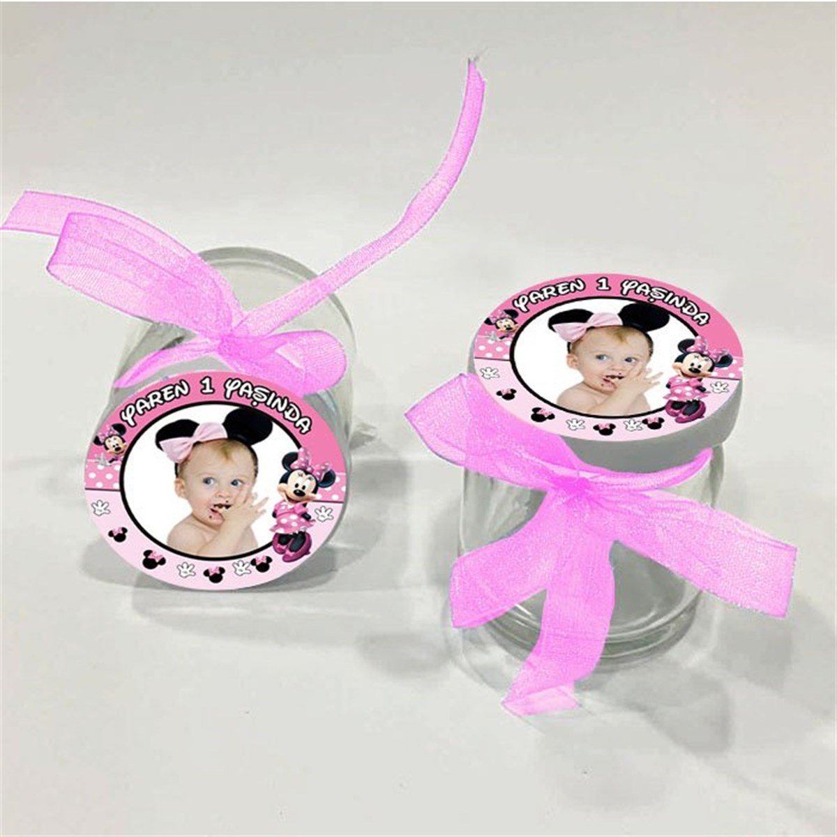 Minnie Mouse Kişiye Özel Kavanoz 10 Adet