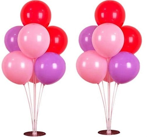 Mor Kırmızı Pembe Ayaklı Balon Standı